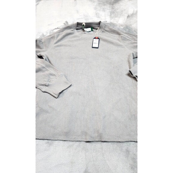 Grayers Mens Medium Gray Brawny Waffle Crew Shirt Long Sleeve 100% Cotton NWT - Picture 1 of 10